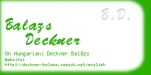balazs deckner business card